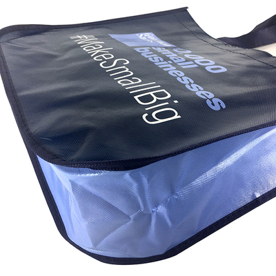 sacos tecidos CMYK do polipropileno 120gsm de 35x15x40cm com punhos