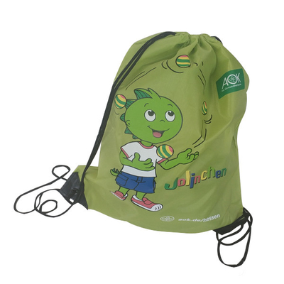 Sacos de cordão amigáveis do poliéster CMYK 34x45cm 210D Eco