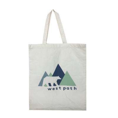100 saco de compras natural da lona dos por cento CMYK 38x50cm 4OZ
