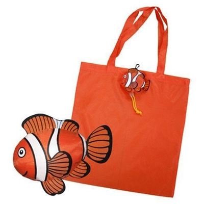 Saco de compras de dobramento de nylon colorido dos peixes 210D 40x50cm CMYK