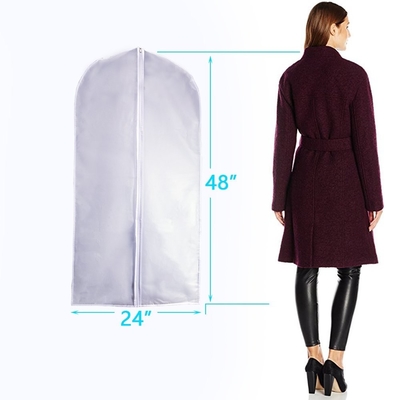 Terno não tecido branco do saco dos vestidos 120x52cm CMYK PEVA do fechamento