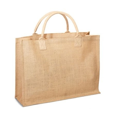 Saco de compras reusável da juta 390gsm de serapilheira 40x14x34cm