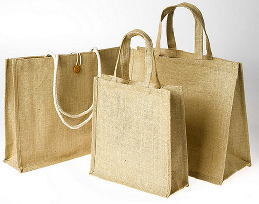 Saco de compras reusável da juta 390gsm de serapilheira 40x14x34cm