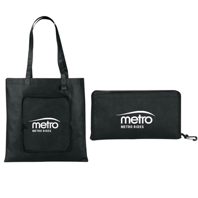 Saco não tecido dobrável de Tote Zipped 80gsm 38X40cm