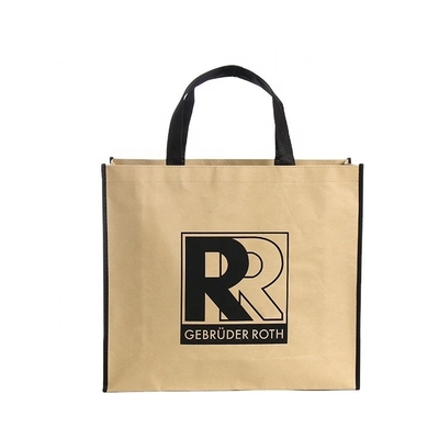 Saco de papel não tecido do OEM 120gsm do logotipo CMYK do ouro maciço