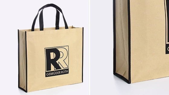 Saco de papel não tecido do OEM 120gsm do logotipo CMYK do ouro maciço