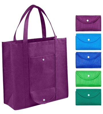 Saco não tecido dobrável amigável de Eco 35X40X15cm CMYK 50pcs