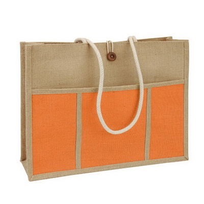 Saco de compras da juta do OEM Tote Women Beach 45x15x33cm
